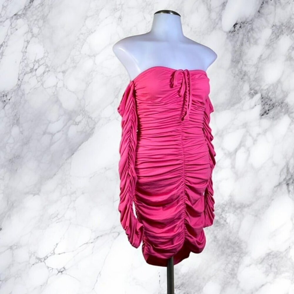 MORE TO COME Shanice Ruched Mini Dress - Pink - Picture 3 of 11